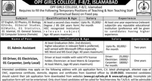 OPF Girls College Jobs in Islamabad